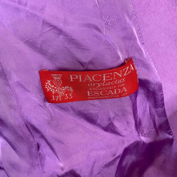 ESCADA Purple Piacenza Orylactus Italian Rabbit Wool Embellished Button Blazer - Picture 7 of 11